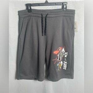 Tom & Jerry x Southpole Graphic Fleece Shorts Asphalt Gray Men’s L NWT